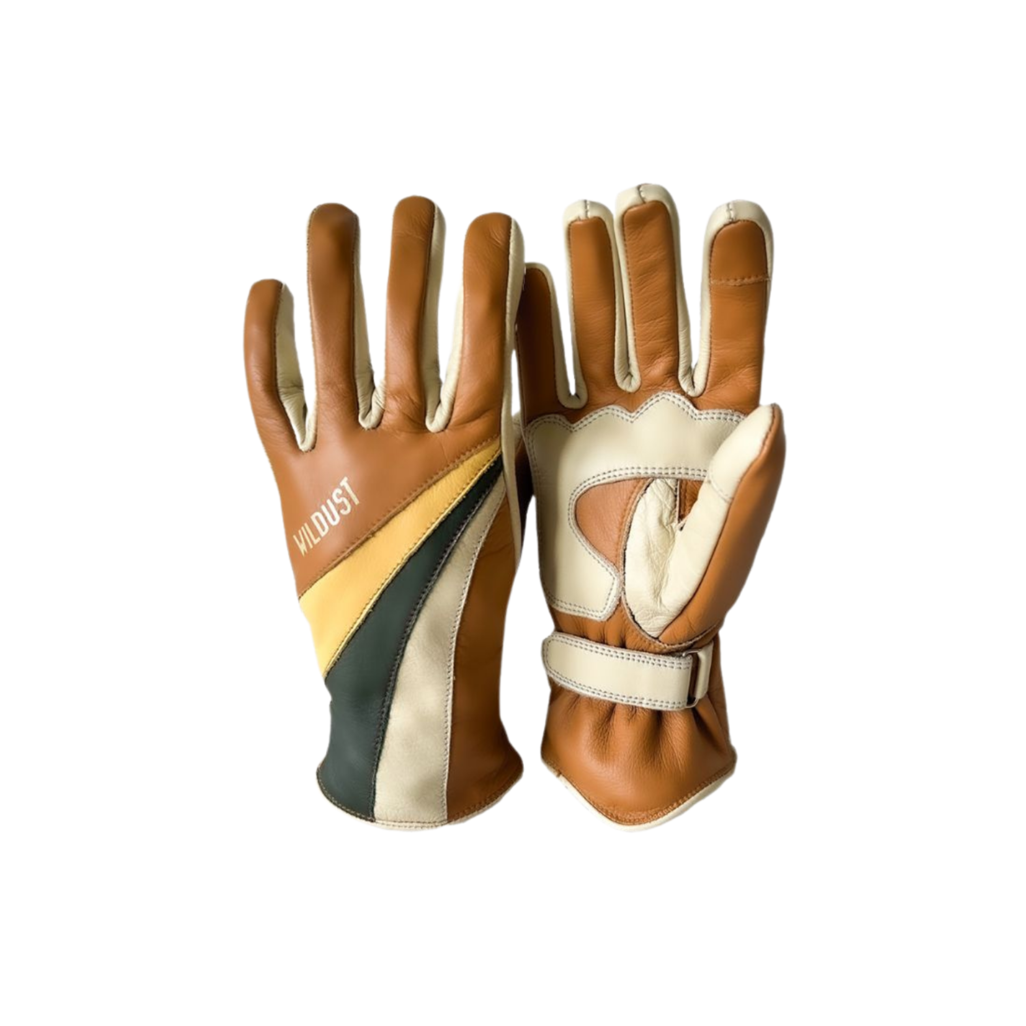 WILDUST 70'S STRIPES CAMEL - Women's Motorcycle Leather Gloves