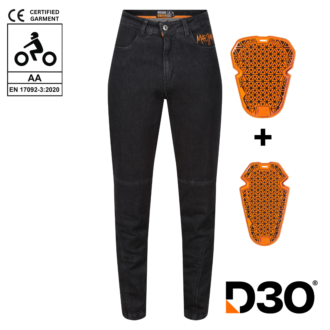 ISLA BLACK - Women's Motorcycle Jeans