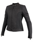 Black motorcycle jacket on a white background