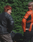 Amelia Orange - Women's Motorcycle Leather Jacket