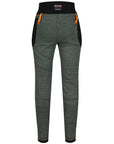 Inside kevlar lining of black women's motorcycle ribbed knee design leggings from MotoGirl