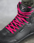 Rebel waterproof motorcycle sneaker with pink laces from Shima