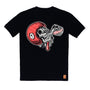 Pando Moto motorcycle t-shirt with red scull logo