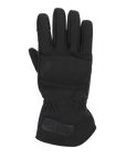 Black Nandi MotoGirl winter motocycle gloves with logo at the wrist