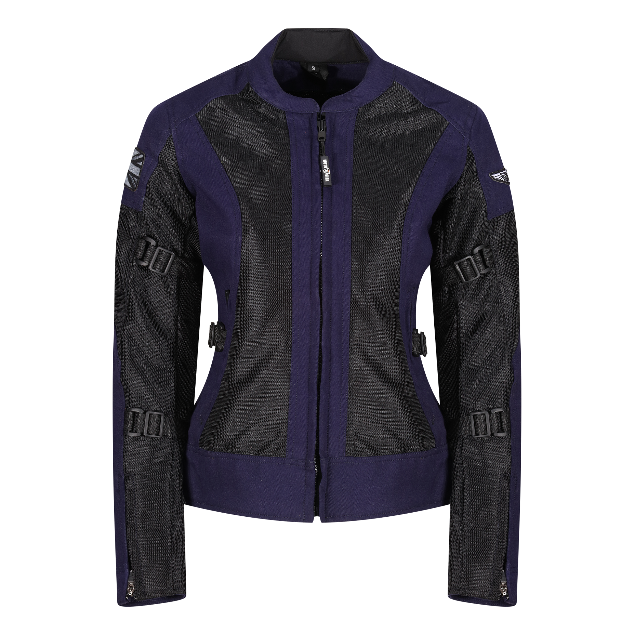 Blue and black women motorcycle mesh jacket from MotoGirl 