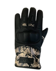 black women's motorcycle glove with camo details 