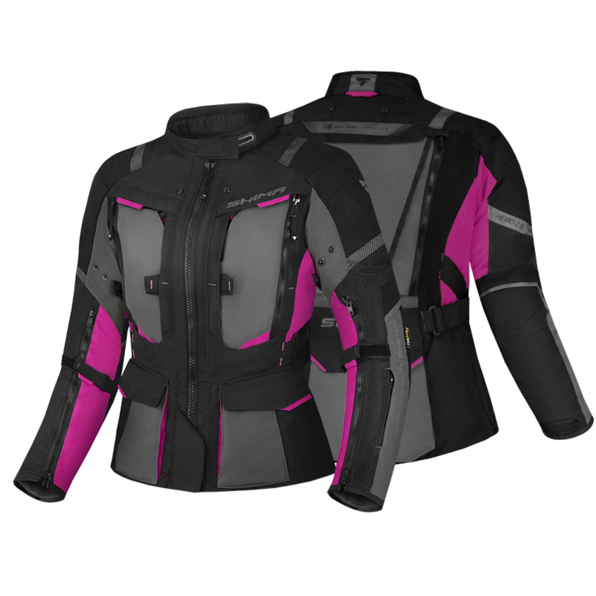 black/ pink lady motorcycle jacket from Shima