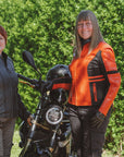 Amelia Orange - Women's Motorcycle Leather Jacket