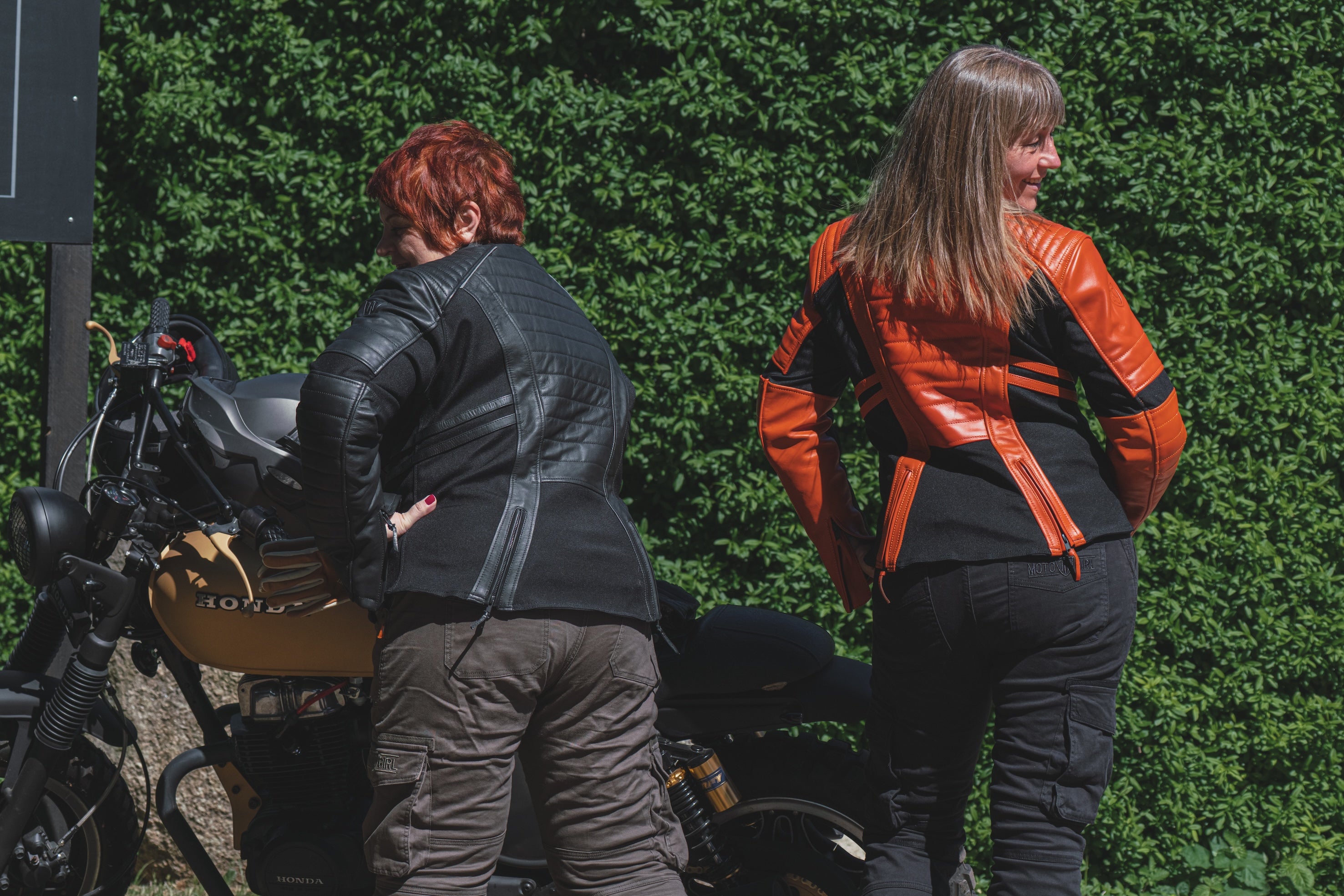 Amelia Orange - Women's Motorcycle Leather Jacket