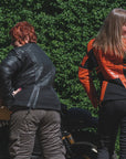 Amelia Orange - Women's Motorcycle Leather Jacket