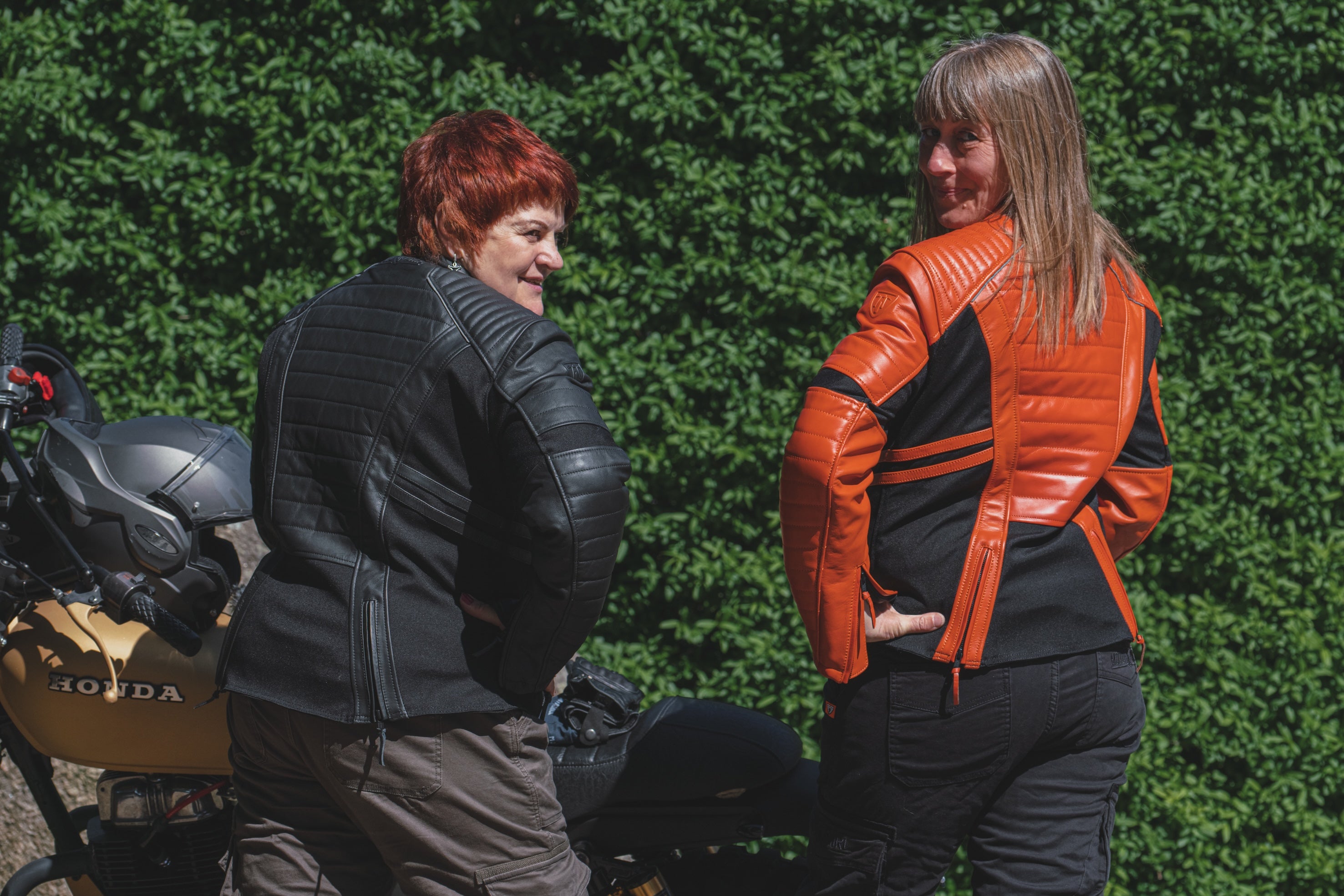Amelia Orange - Women's Motorcycle Leather Jacket