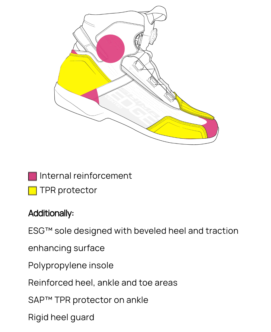 EDGE VENT LADY PINK - Women's Motorcycle Sneakers