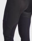 A close up of woman tighs wearing Pando Moto SKIN AAA armoured base layer leggings in black