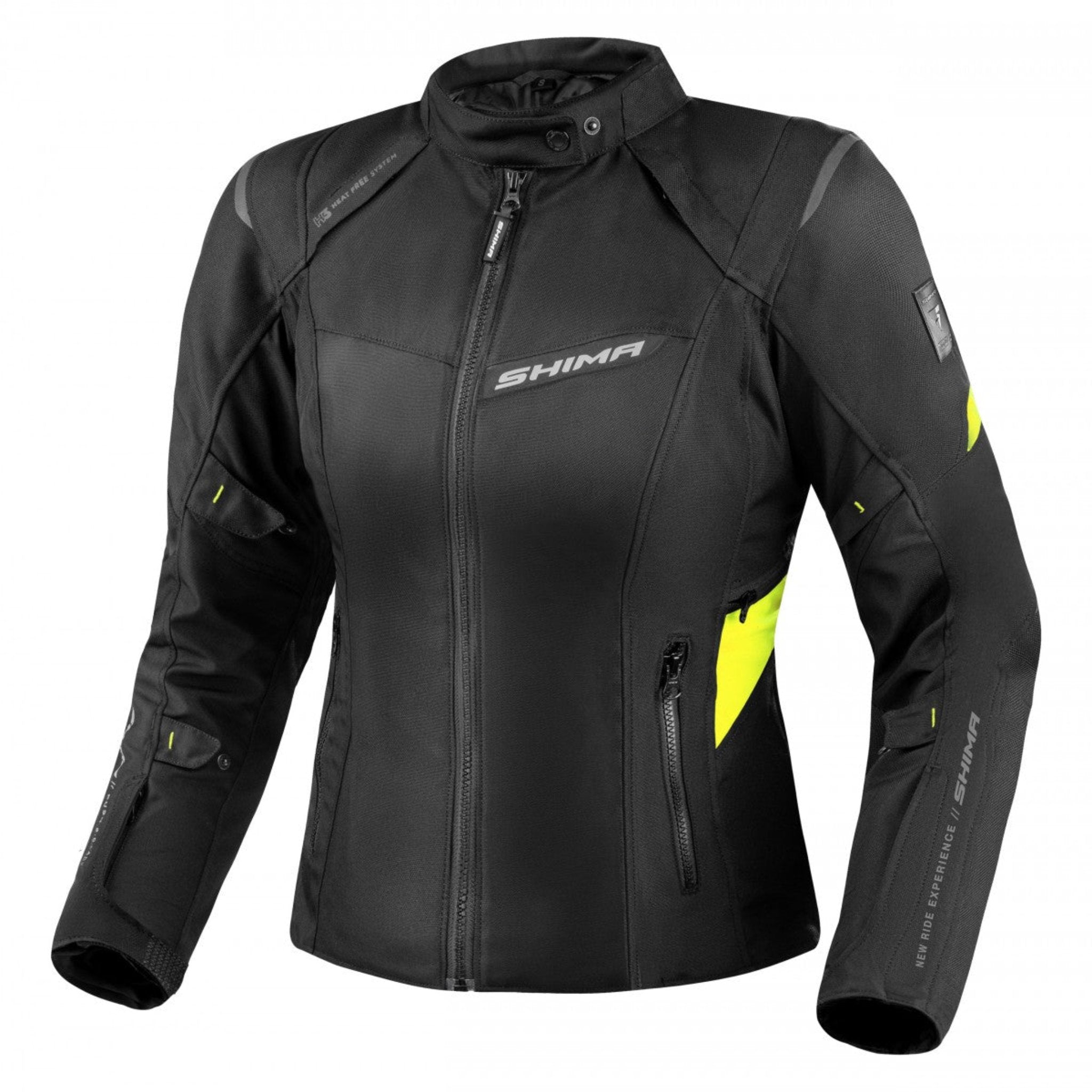 black and yellow fluo lady motorcycle jacket from SHIMA