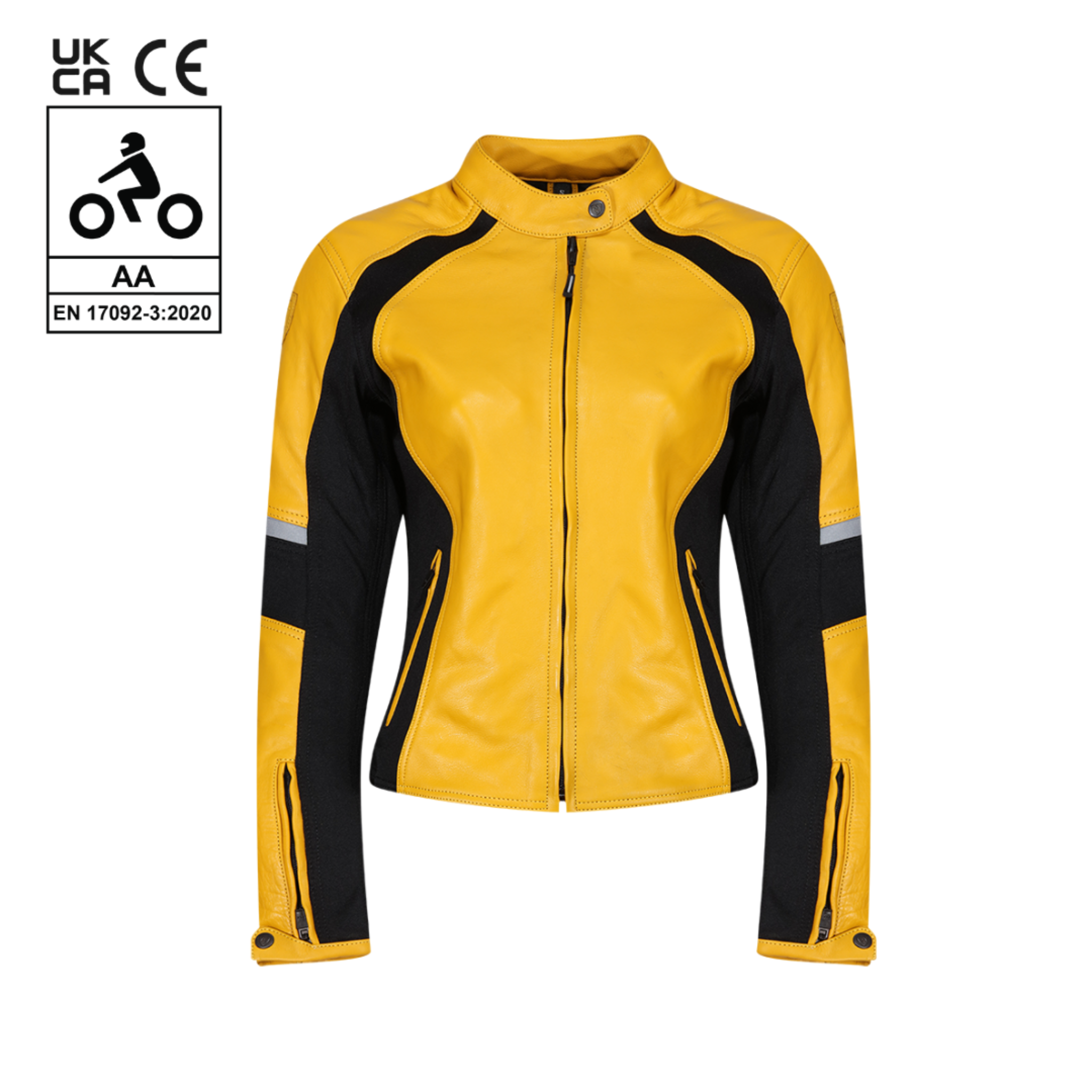 FIONA YELLOW Women's Motorcycle Leather Jacket Moto Lounge