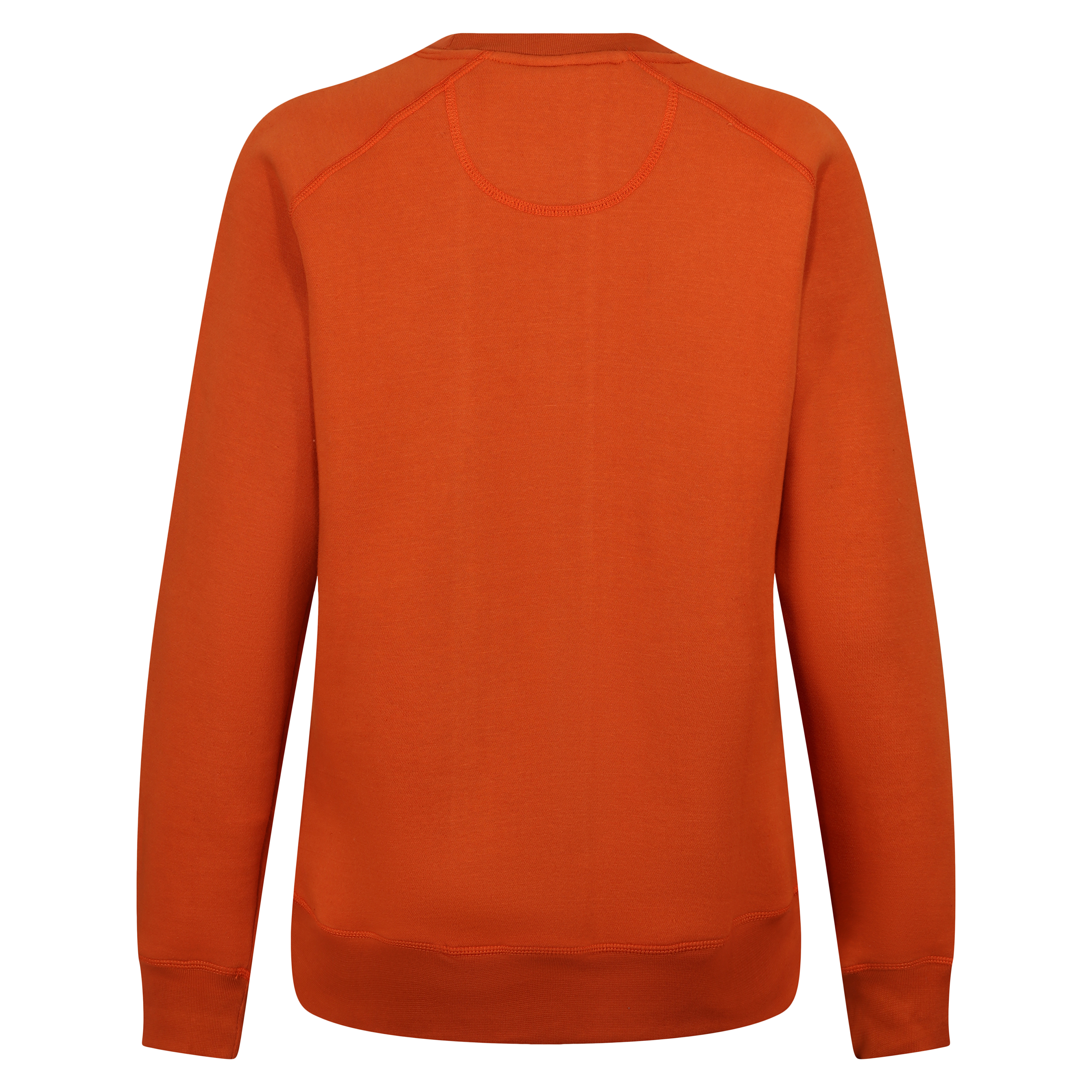 The back of an orange colour lady sweatshirt with Moto Girl 3D logo