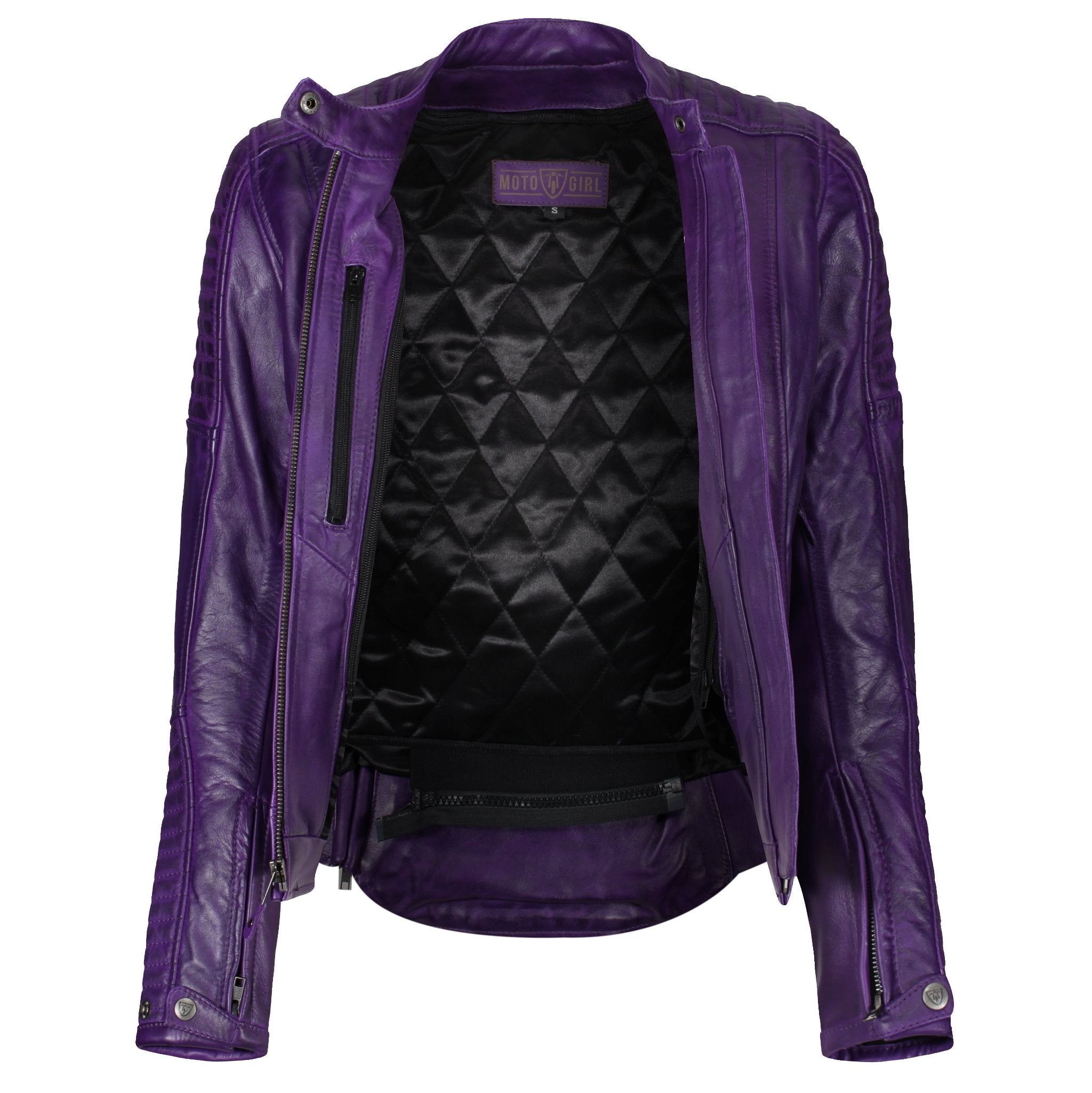 VALERIE PURPLE Women s Motorcycle Leather Jacket Moto Lounge