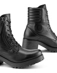 Black Falco motorcycle shoes for women with high heel 