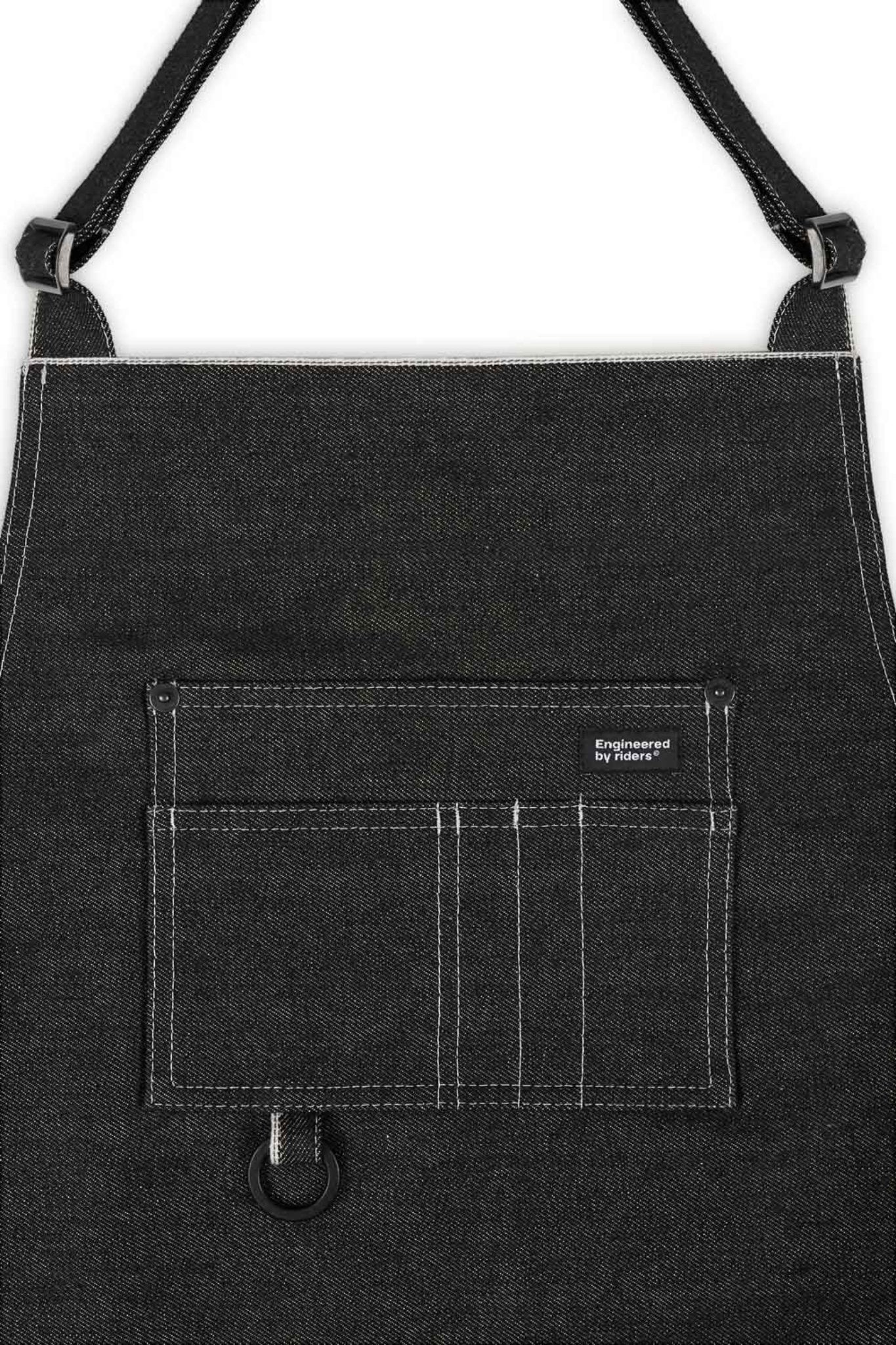 Black denim apron Pando Moto 