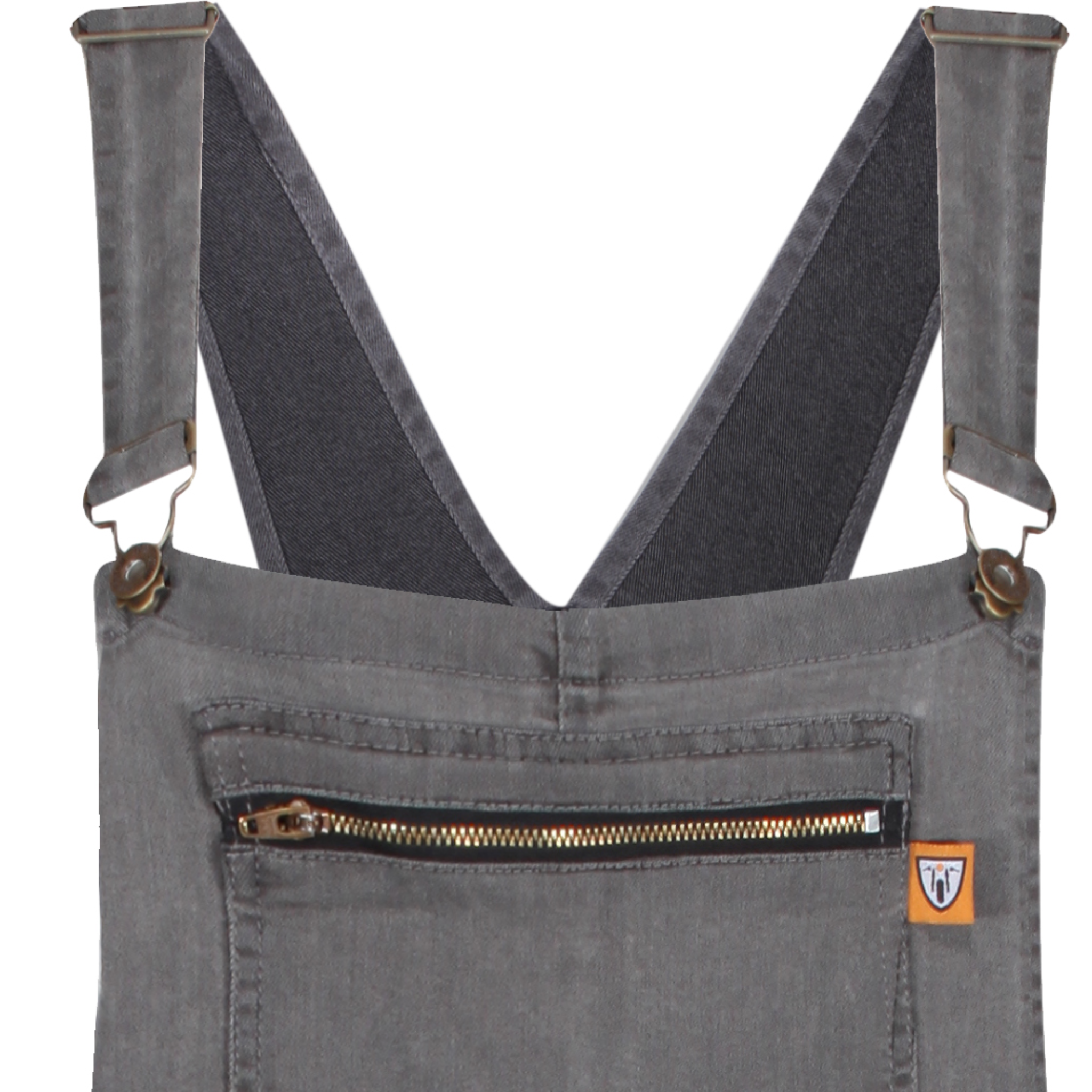 Grey kevlar motorcycle overall for women from Motogirl close up