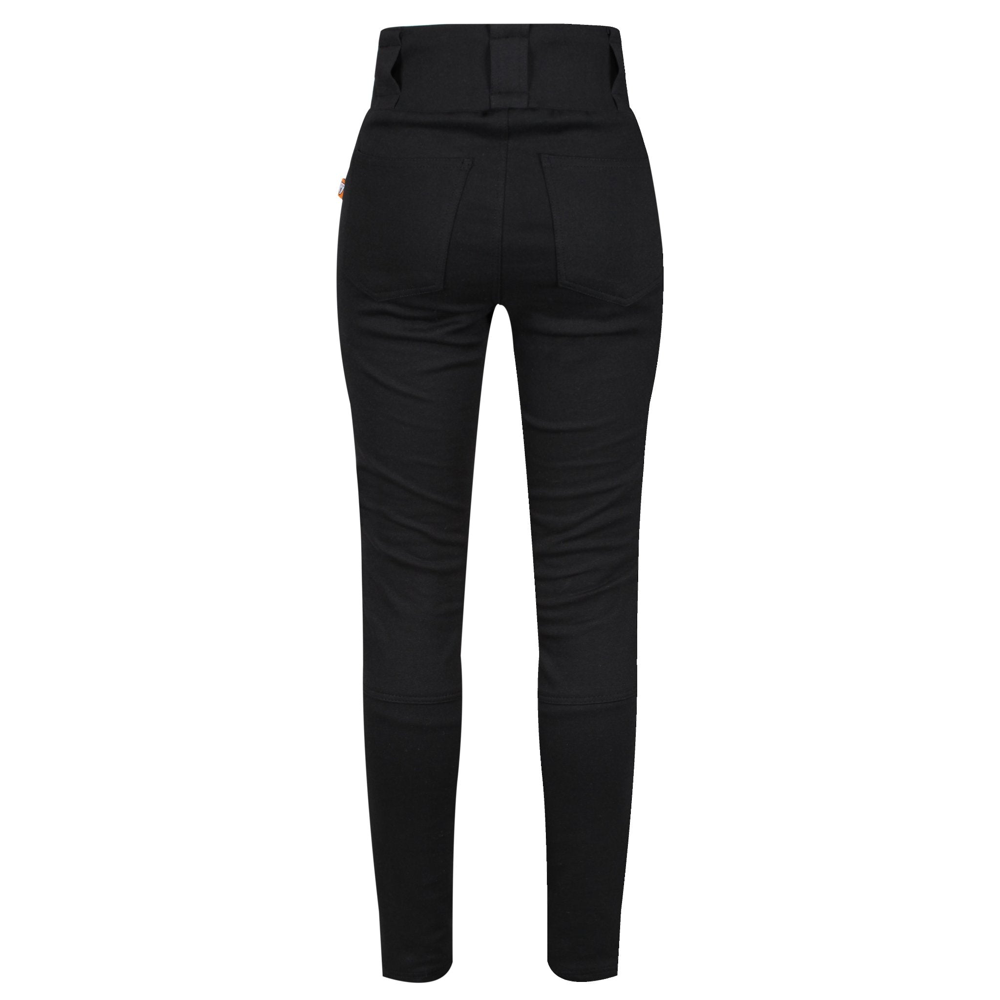 black women&#39;s motorcycle ribbed knee design leggings  from MotoGirl from the back