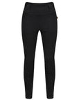 black women's motorcycle ribbed knee design leggings  from MotoGirl from the front