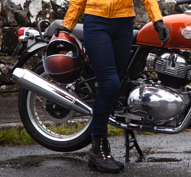 Moto Girl Motogirl Ribbed Black Motorcycle Motorbike Leggings Regular Leg  30