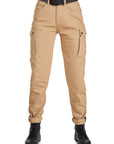 Beige mc cargo jeans for women from pando moto