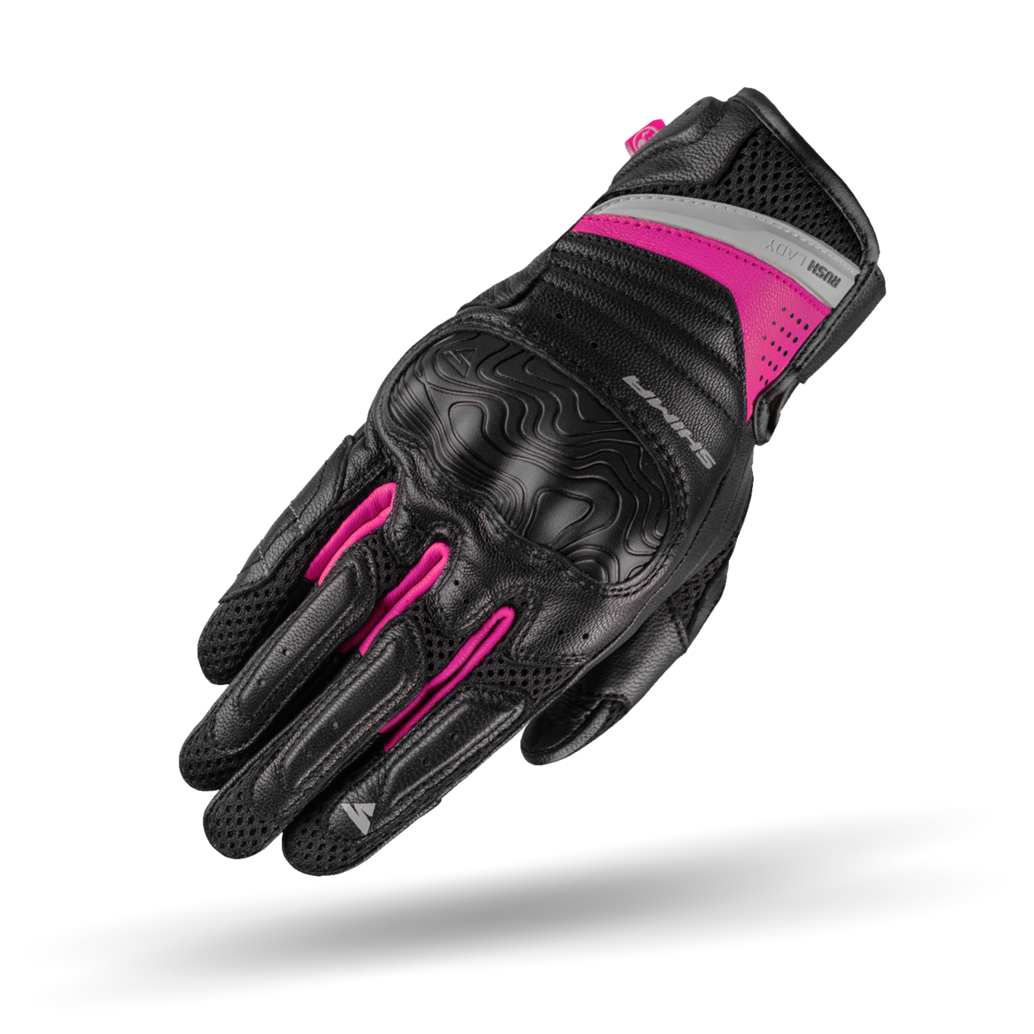 A top of Black and pink women's motorcycle gloves Rush lady  from Shima