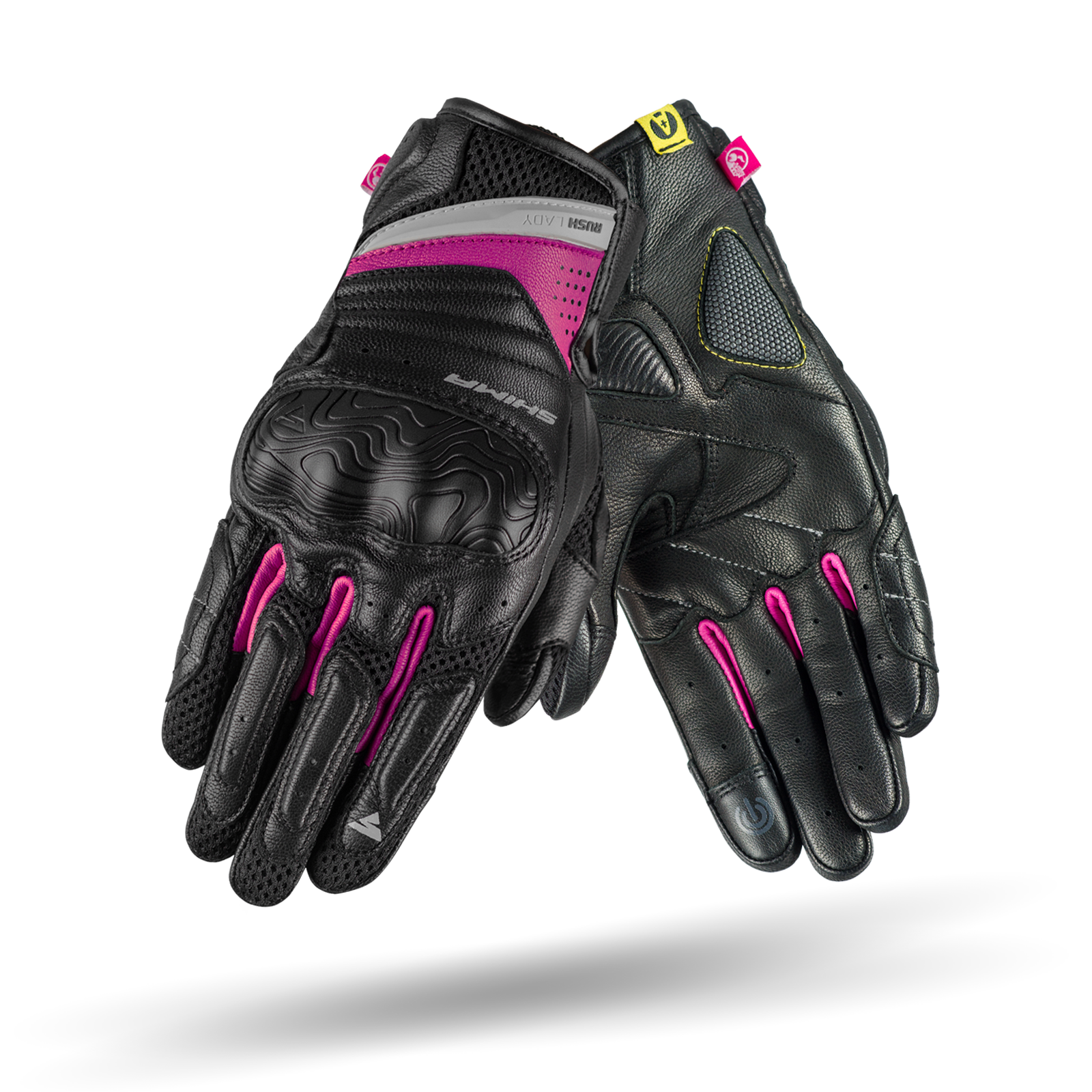 Black and pink women's motorcycle gloves Rush lady  from Shima