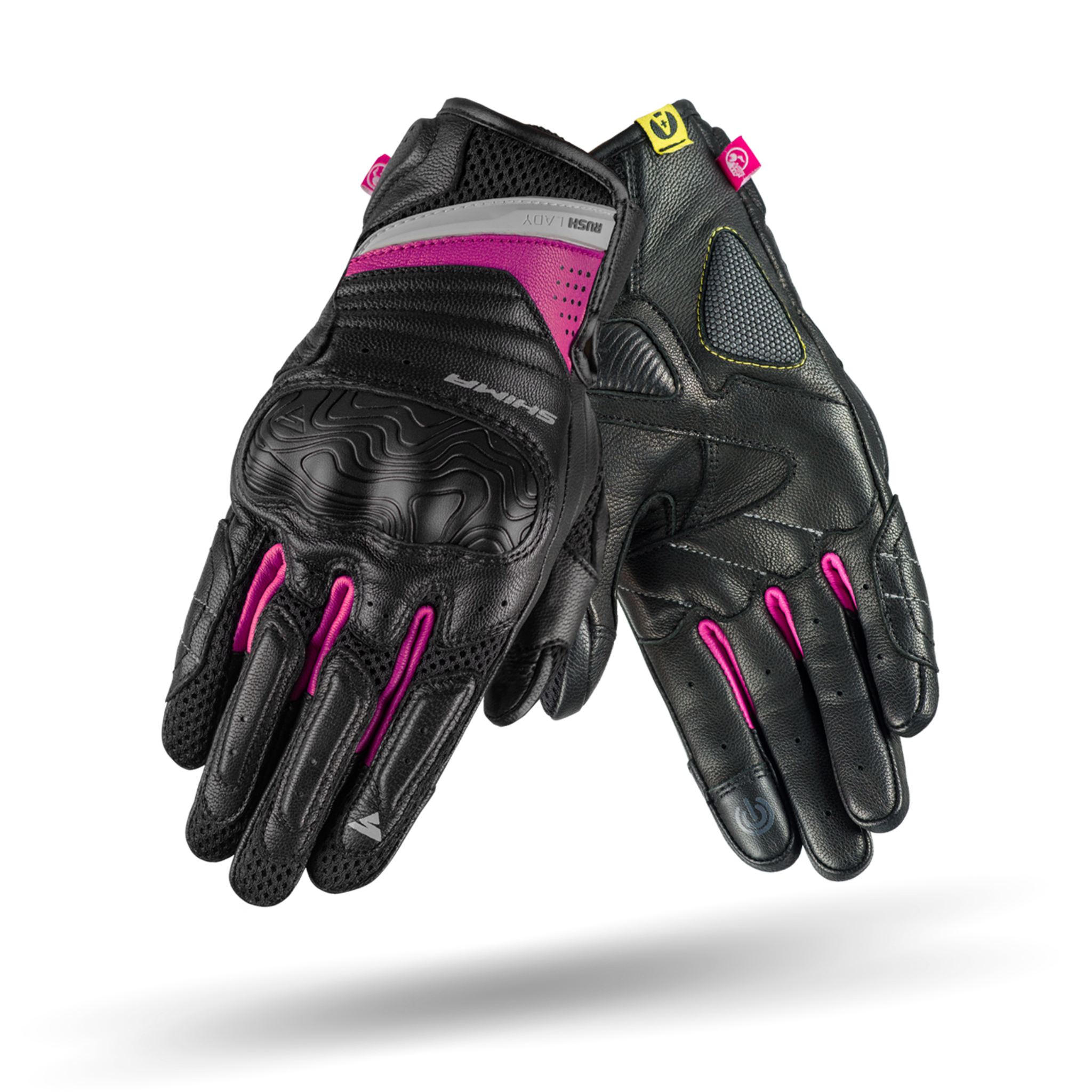 Black and pink women's motorcycle gloves Rush lady  from Shima