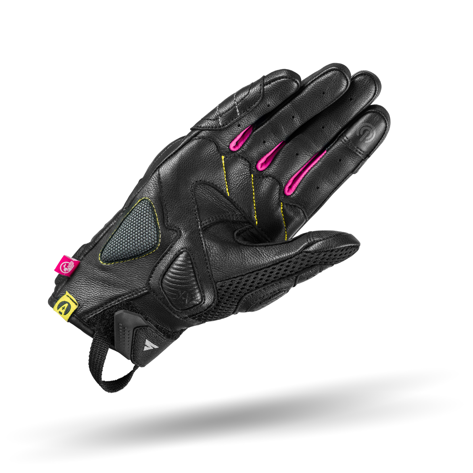 A palm of Black and pink women&#39;s motorcycle gloves Rush lady  from Shima