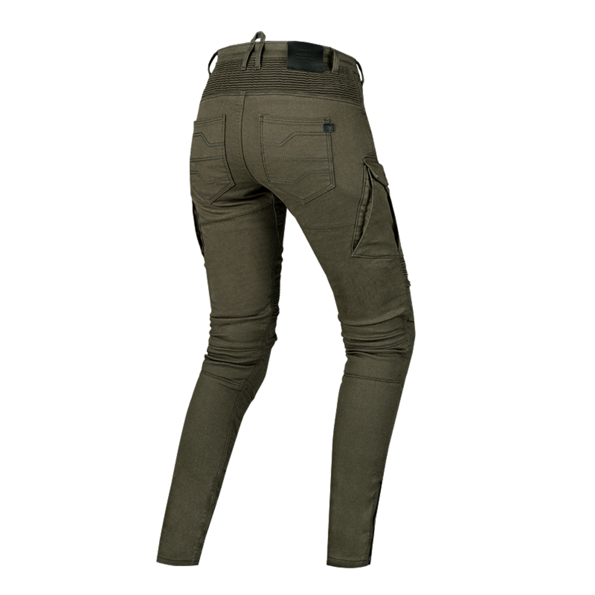 the back of Khaki green women&#39;s motorcycle cargo pants GIRO from shima