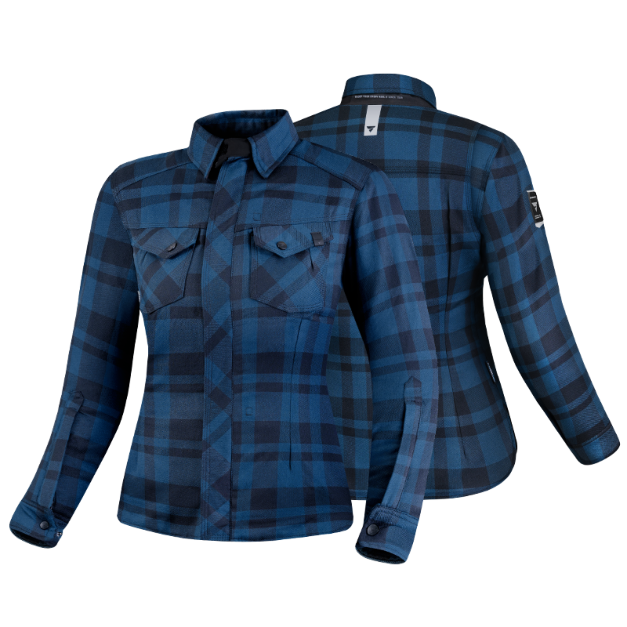 Blue lumberjack women's motorcycle shirt from Shima