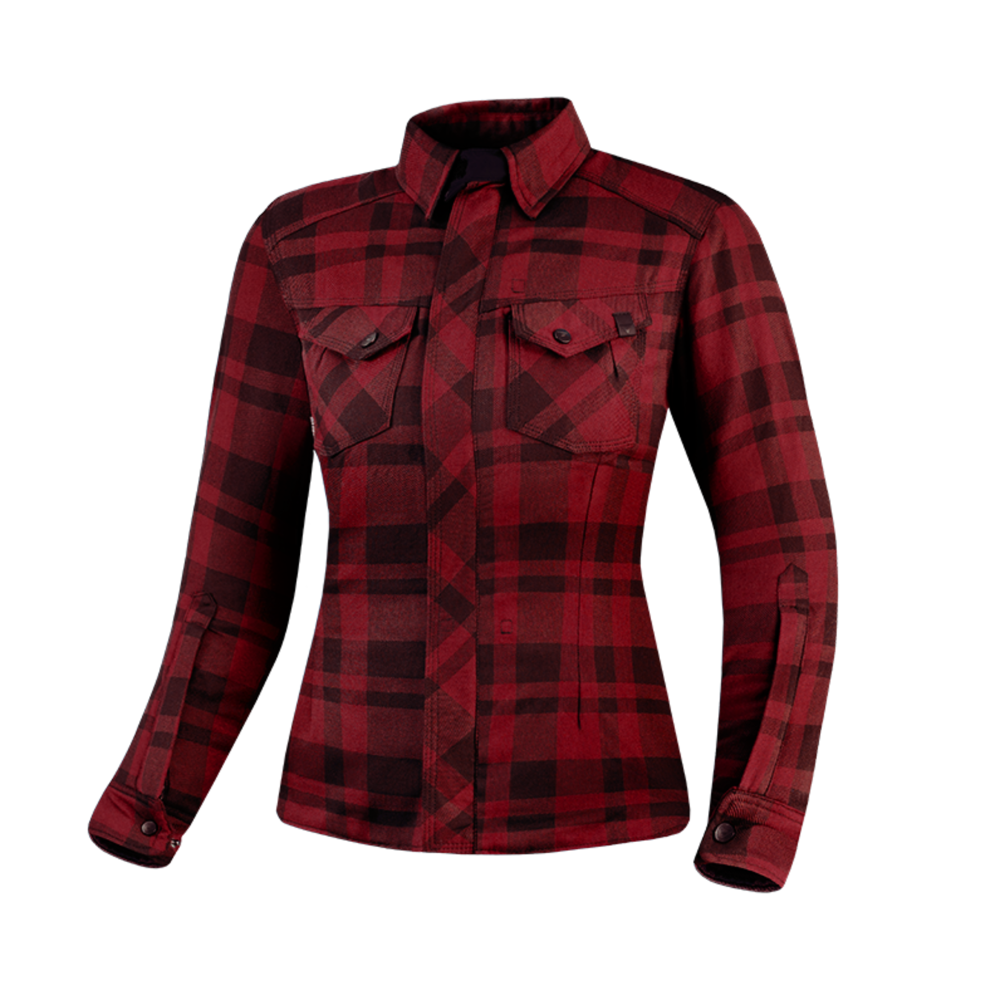 Red lumberjack women&#39;s motorcycle shirt from Shima