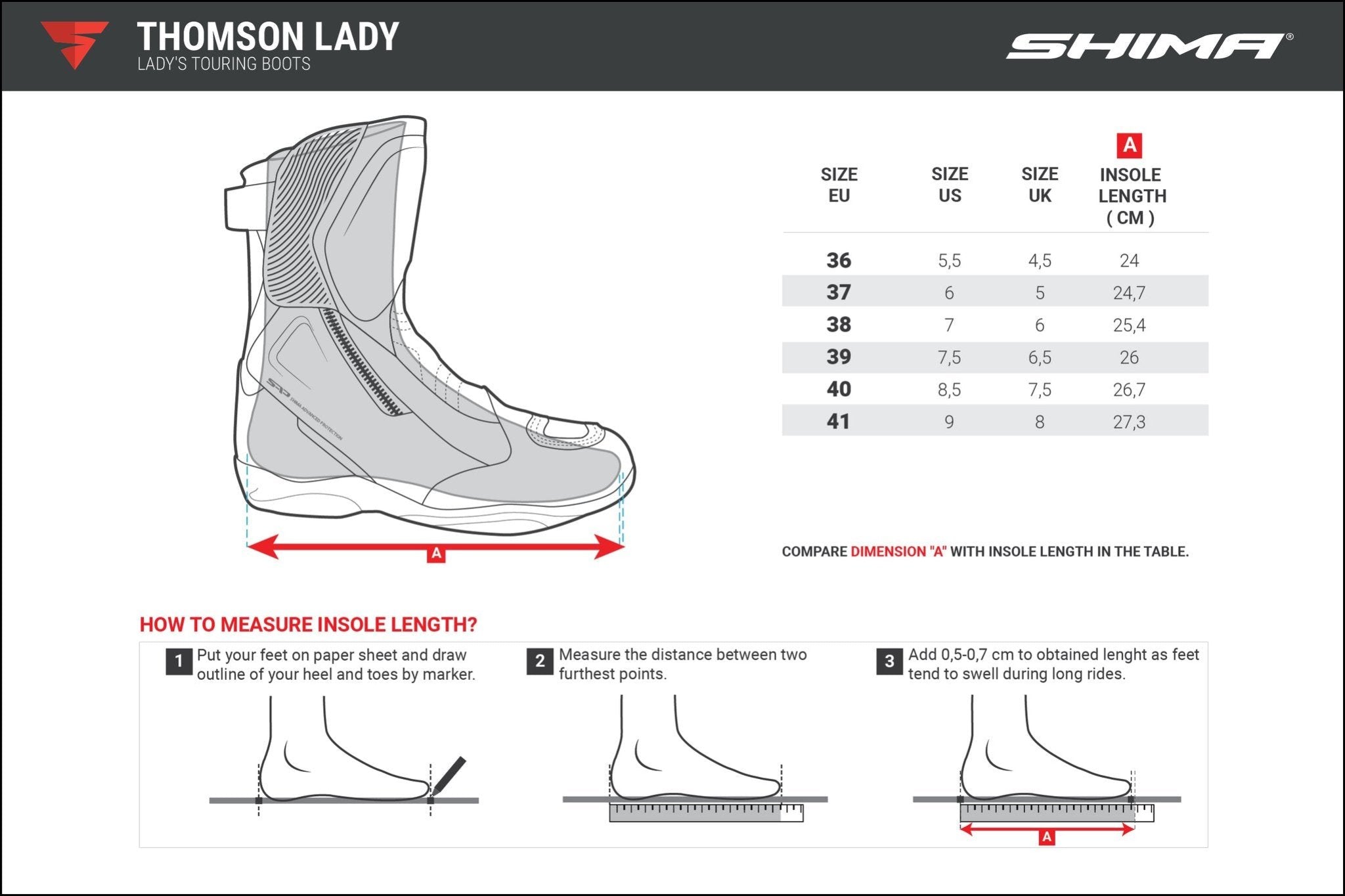 THOMSON BLACK - Women's Motorcycle Boots | Moto Lounge