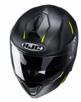 Grey helmet from HJC with neon green details