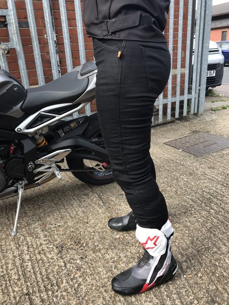 Moto Girl Motogirl Ribbed Black Motorcycle Motorbike Leggings Regular Leg  30