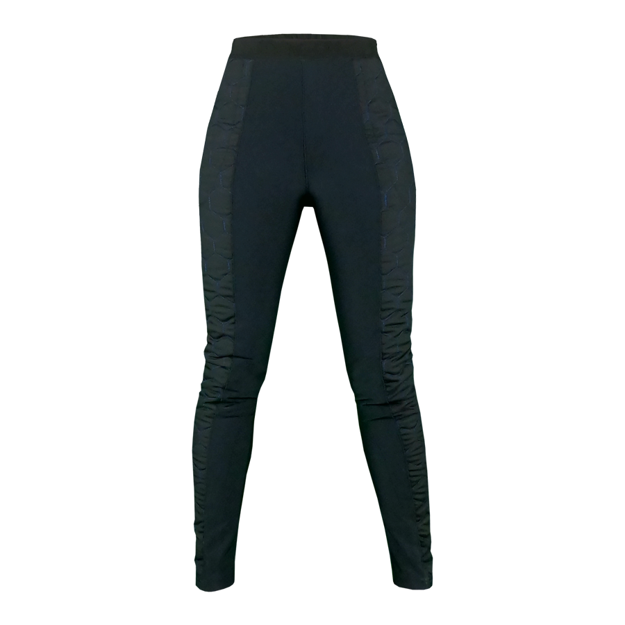 Women's motorcycle leggings with green sides from exagon66
