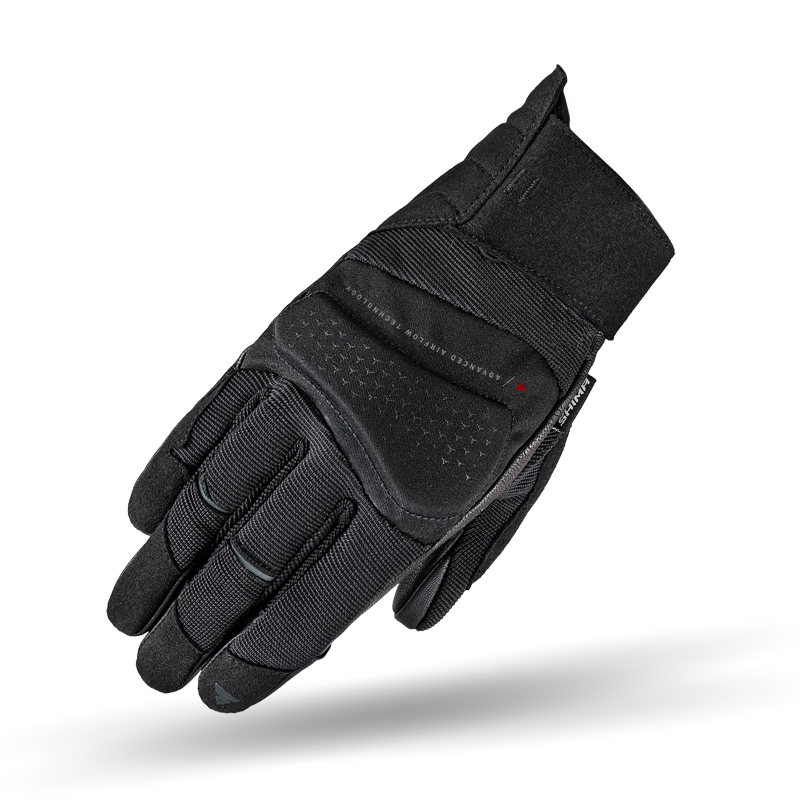 Black leather and textile women motorcycle glove  from shima