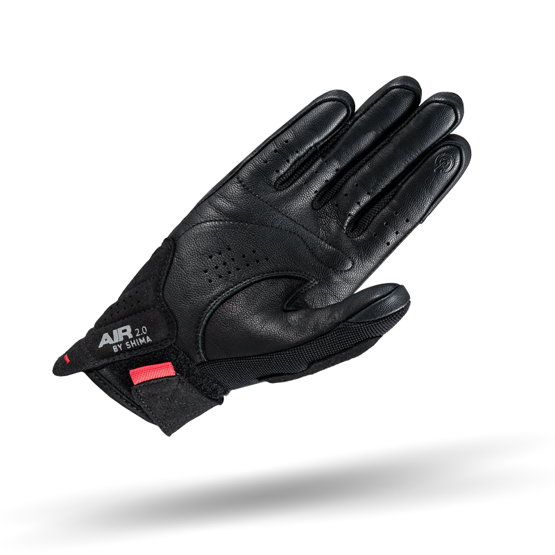 the palm of the black leather and textile women motorcycle gloves  from shima