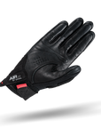 the palm of the black leather and textile women motorcycle gloves  from shima