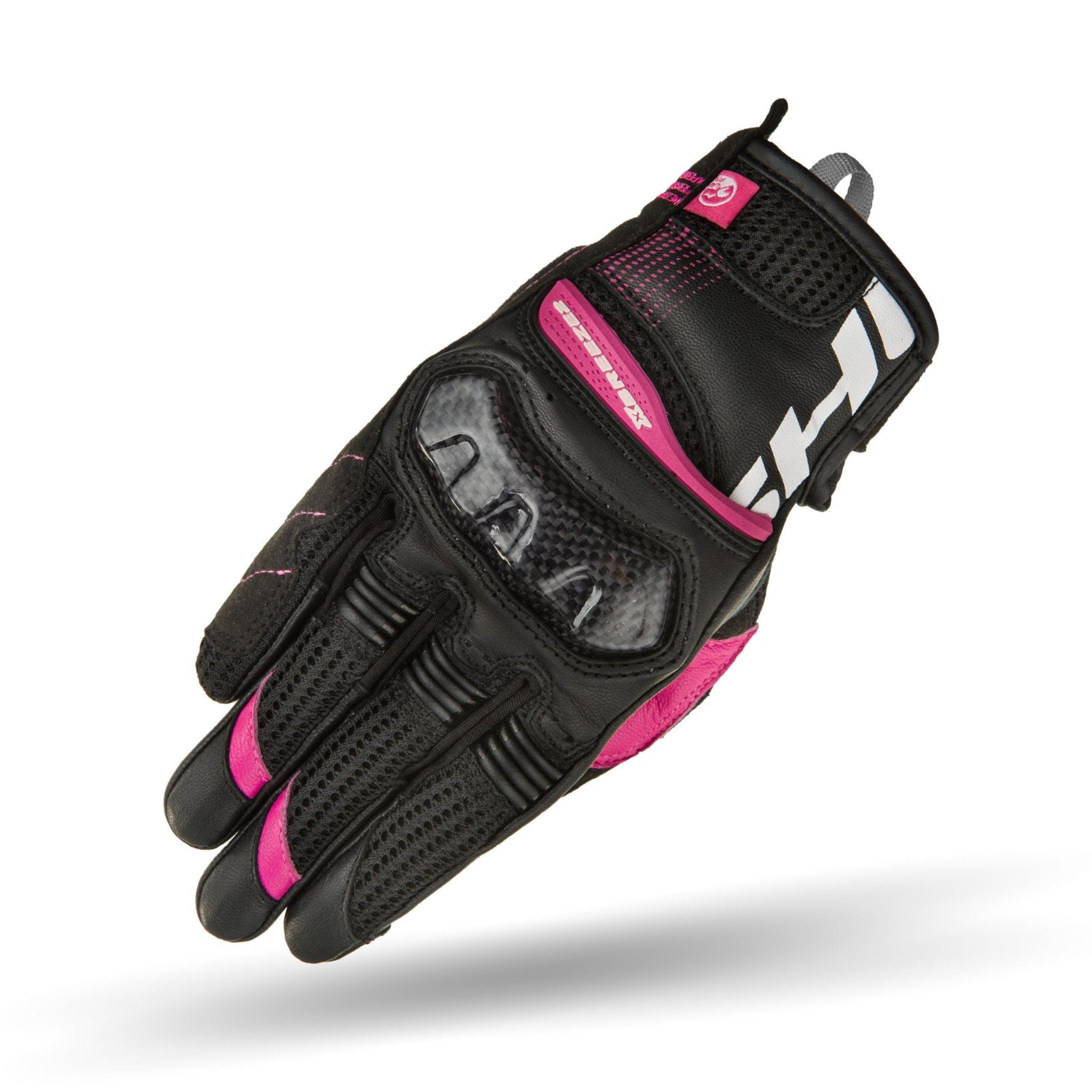 Black and pink women's motorcycle glove from Shima